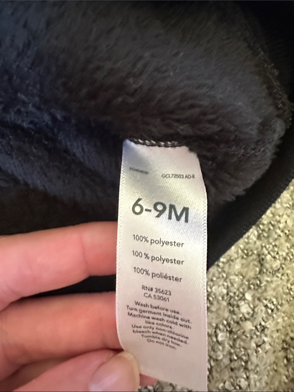 Carter's Plush Hooded Pullover in Dark Navy - Picture 3 of 3